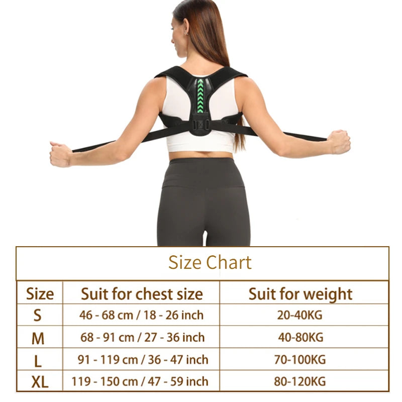 Adjustable Posture Corrector – Back & Shoulder Support, Clavicle, Spine Brace for Home & Office.