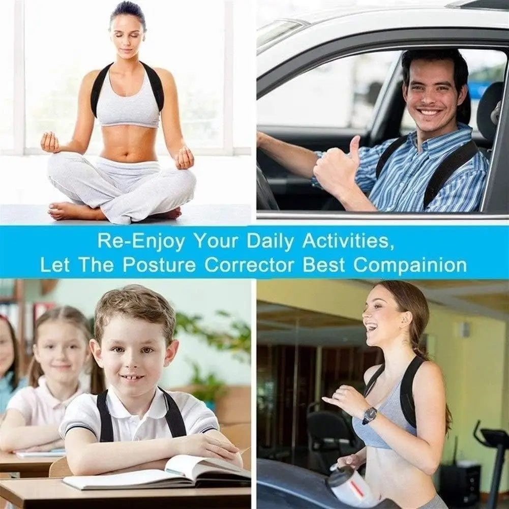 Adjustable Posture Corrector – Back & Shoulder Support, Clavicle, Spine Brace for Home & Office.