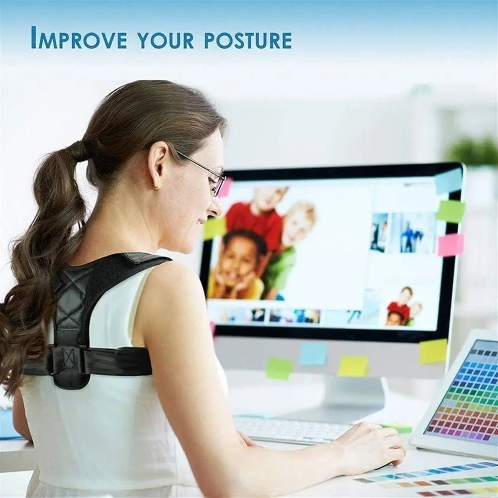 Adjustable Posture Corrector – Back & Shoulder Support, Clavicle, Spine Brace for Home & Office.