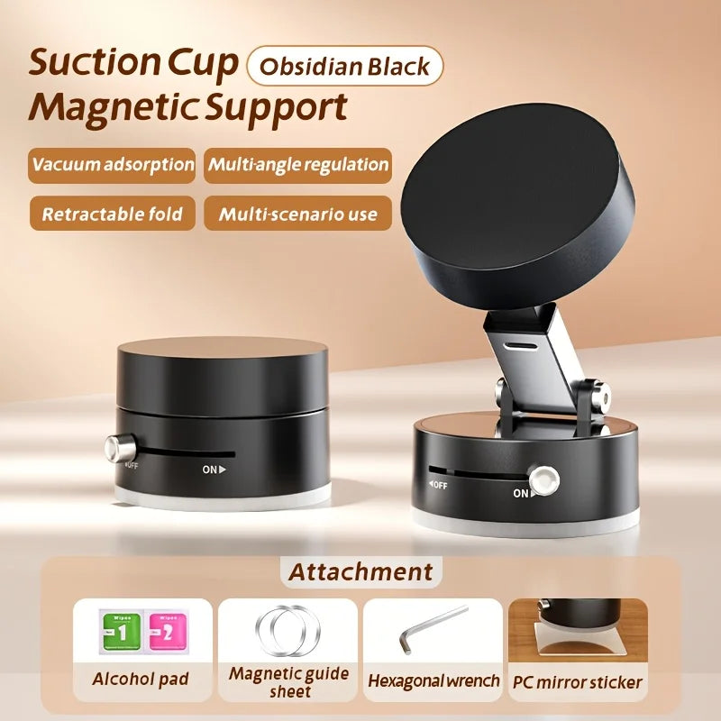 Magnetic Suction Phone Stand – Folding, Swivel, Double-Sided Holder for All Devices