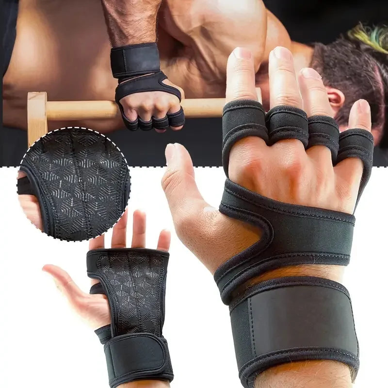 1Pair Training Gloves – Workout, Weightlifting, Fitness, Hand & Wrist Protector for Men & Women