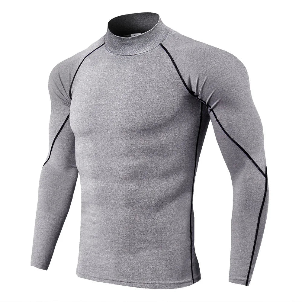 Men’s Quick-Dry Compression T-Shirt – Long Sleeve, Bodybuilding, Running, Gym Rashguard