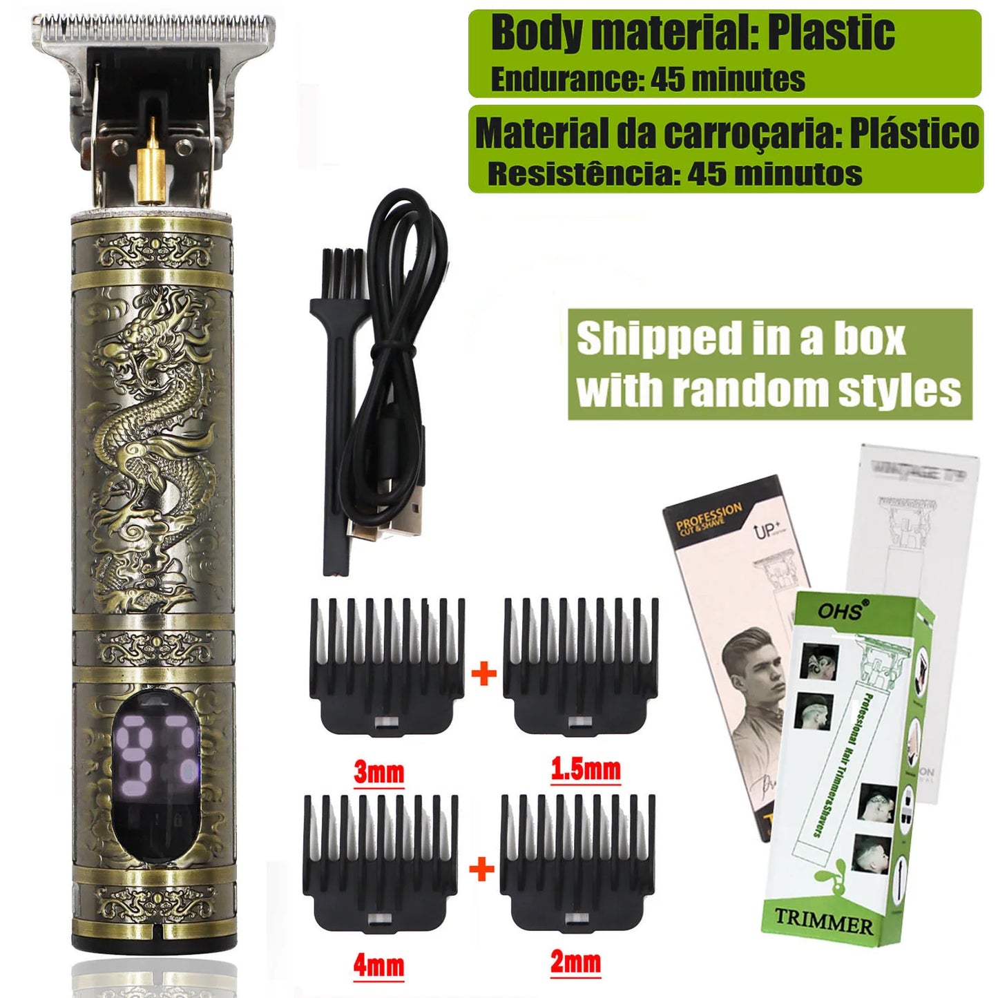 T9 Electric Hair Clipper – 0mm Beard & Body Trimmer, Men’s Shaver Grooming Tool