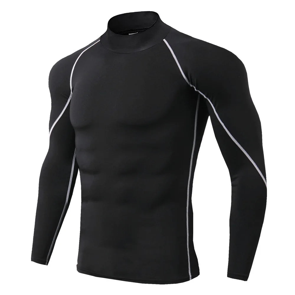 Men’s Quick-Dry Compression T-Shirt – Long Sleeve, Bodybuilding, Running, Gym Rashguard