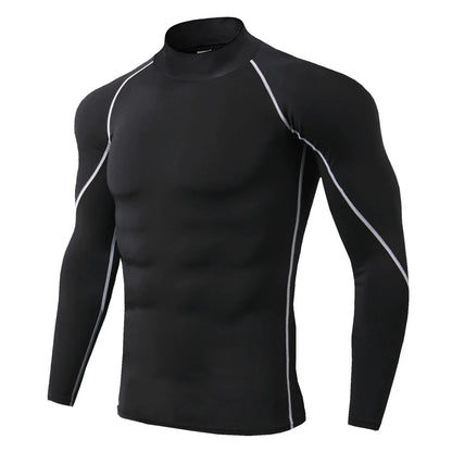 Men’s Quick-Dry Compression T-Shirt – Long Sleeve, Bodybuilding, Running, Gym Rashguard