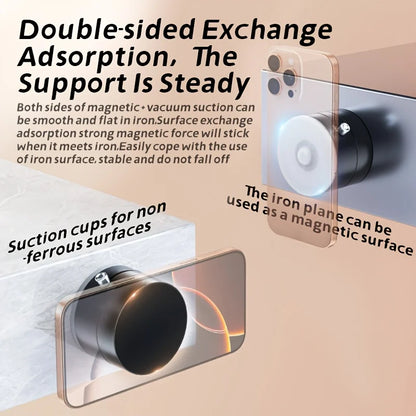 Magnetic Suction Phone Stand – Folding, Swivel, Double-Sided Holder for All Devices