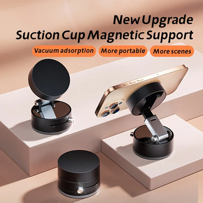 Magnetic Suction Phone Stand – Folding, Swivel, Double-Sided Holder for All Devices