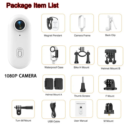 Pocket 4K Mini Camera – Wearable, Magnetic, Waterproof, WiFi Cam for Vlogs, Cycling, Home Use