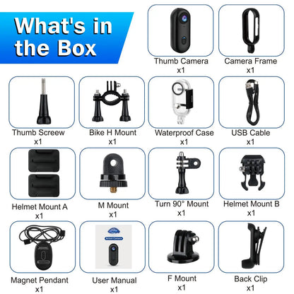 Pocket 4K Mini Camera – Wearable, Magnetic, Waterproof, WiFi Cam for Vlogs, Cycling, Home Use