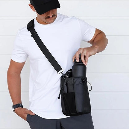 Magnetic Gym Sling Bag – Waterproof Crossbody with Bottle & Phone Holder for Sports & Travel