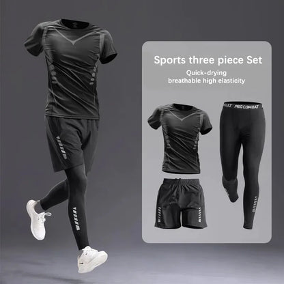 Men’s 5PC Sportswear Set – All-Season Tracksuit for Running, Gym, Cycling, Hiking & Boxing