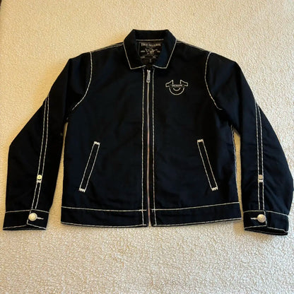 Y2K Retro Denim Leather Jacket