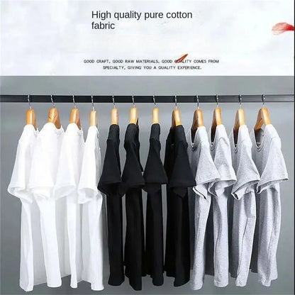 Couple Cotton T-Shirts – Unisex, Solid Color, Summer Short Sleeve, Comfy O-Neck Tee