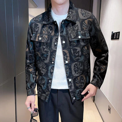 Men's Floral Denim Jacket