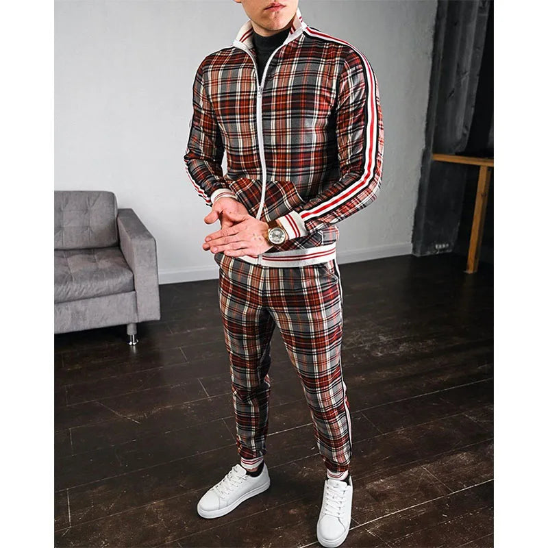 Plaid Tracksuit Set
