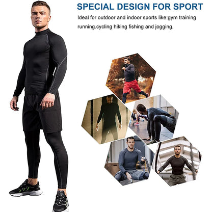 Men’s Quick-Dry Compression T-Shirt – Long Sleeve, Bodybuilding, Running, Gym Rashguard
