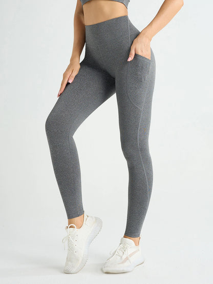 High Waist Yoga Leggings – Stretch Fit, Pockets, Push-Up Sportswear for Women, Solid Colors