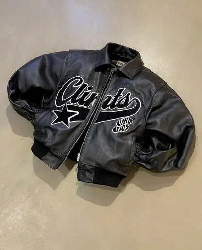 Y2K Retro Denim Leather Jacket