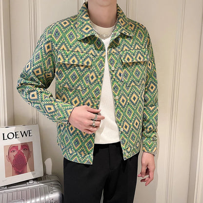 Men's Floral Denim Jacket