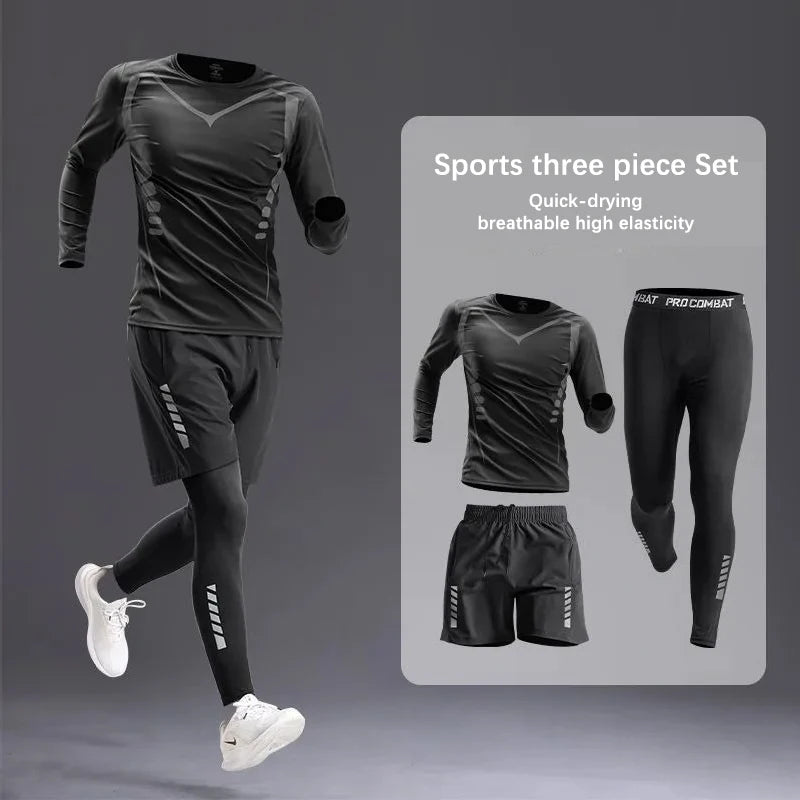 Men’s 5PC Sportswear Set – All-Season Tracksuit for Running, Gym, Cycling, Hiking & Boxing