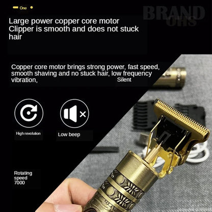 T9 Electric Hair Clipper – 0mm Beard & Body Trimmer, Men’s Shaver Grooming Tool