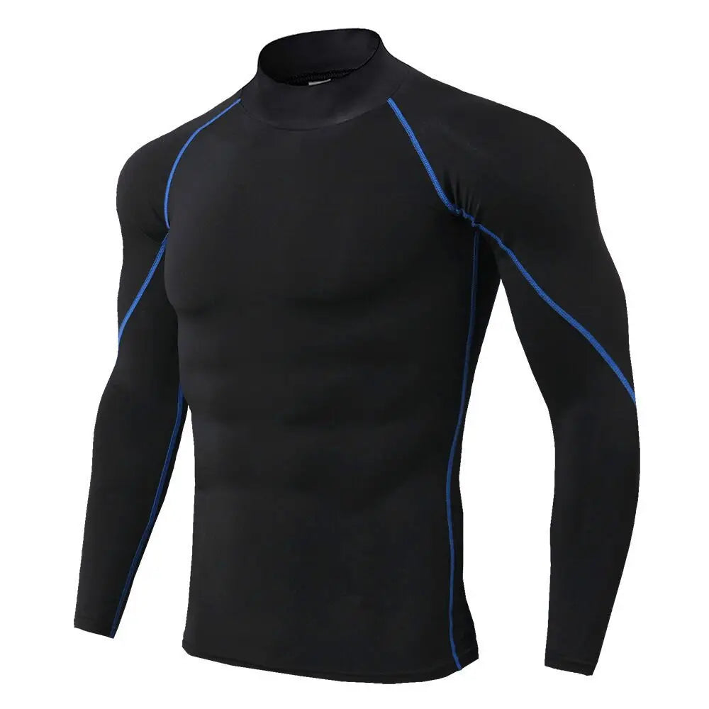 Men’s Quick-Dry Compression T-Shirt – Long Sleeve, Bodybuilding, Running, Gym Rashguard