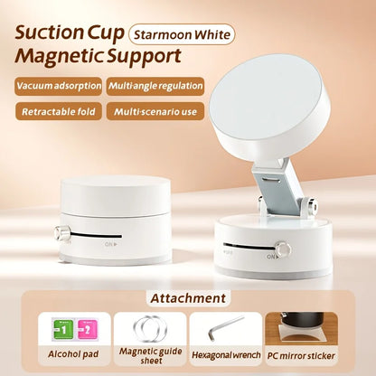 Magnetic Suction Phone Stand – Folding, Swivel, Double-Sided Holder for All Devices