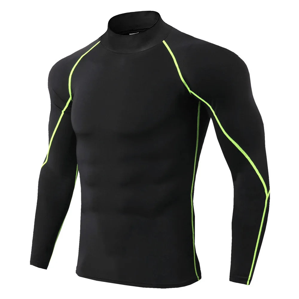 Men’s Quick-Dry Compression T-Shirt – Long Sleeve, Bodybuilding, Running, Gym Rashguard