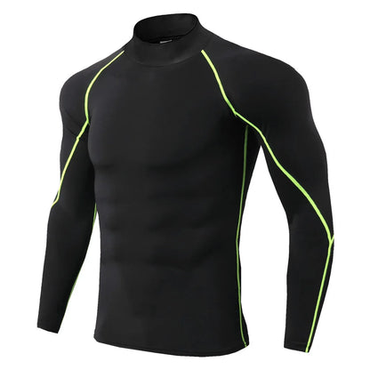 Men’s Quick-Dry Compression T-Shirt – Long Sleeve, Bodybuilding, Running, Gym Rashguard