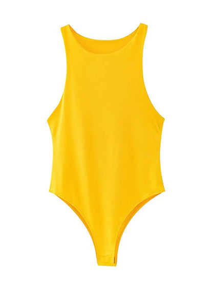 Women’s Sexy Summer Bodycon Bodysuit – Slim Fit, Casual Chic, 8 Colors, Clubwear Playsuit