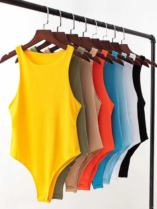Women’s Sexy Summer Bodycon Bodysuit – Slim Fit, Casual Chic, 8 Colors, Clubwear Playsuit
